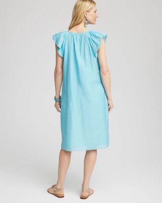 Cotton-Silk Voile Popover Dress click to view larger image.