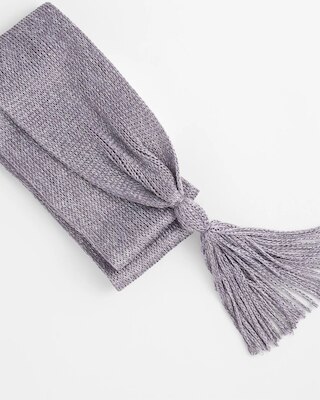 Metallic Knit Skinny Scarf click to view larger image.