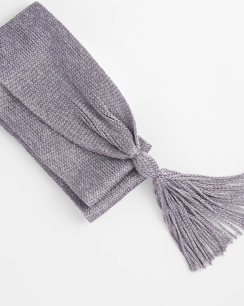 Metallic Knit Skinny Scarf click to view larger image.