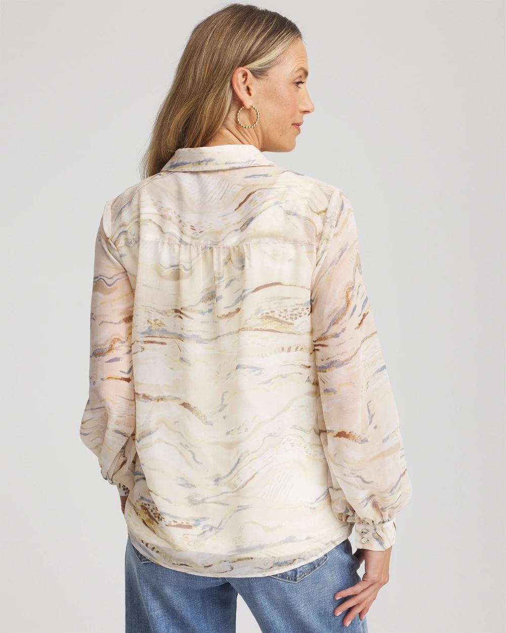 Georgette Blouson Sleeve Blouse click to view larger image.