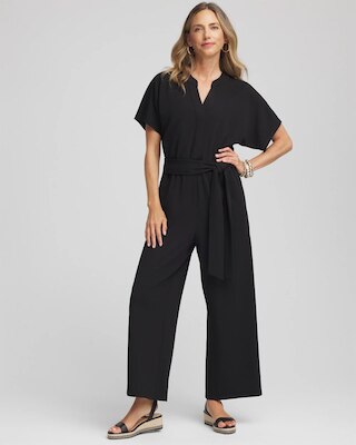 Belted Dolman-Sleeve Jumpsuit