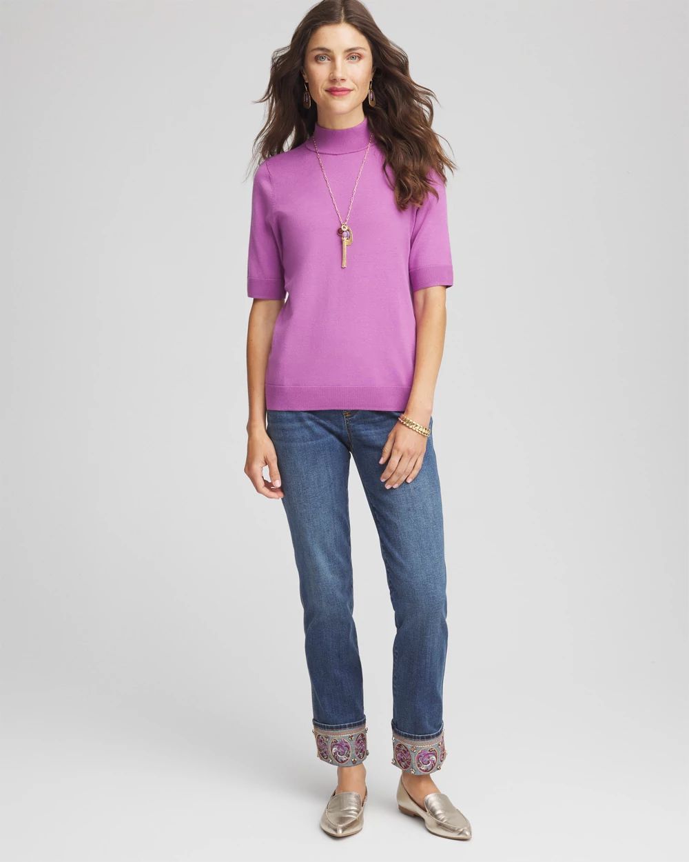 Embellished Pull-On Slim Ankle Jeggings click to view larger image.