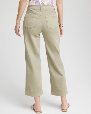 Pull-On Wide-Leg Cropped Jeans click to view larger image.