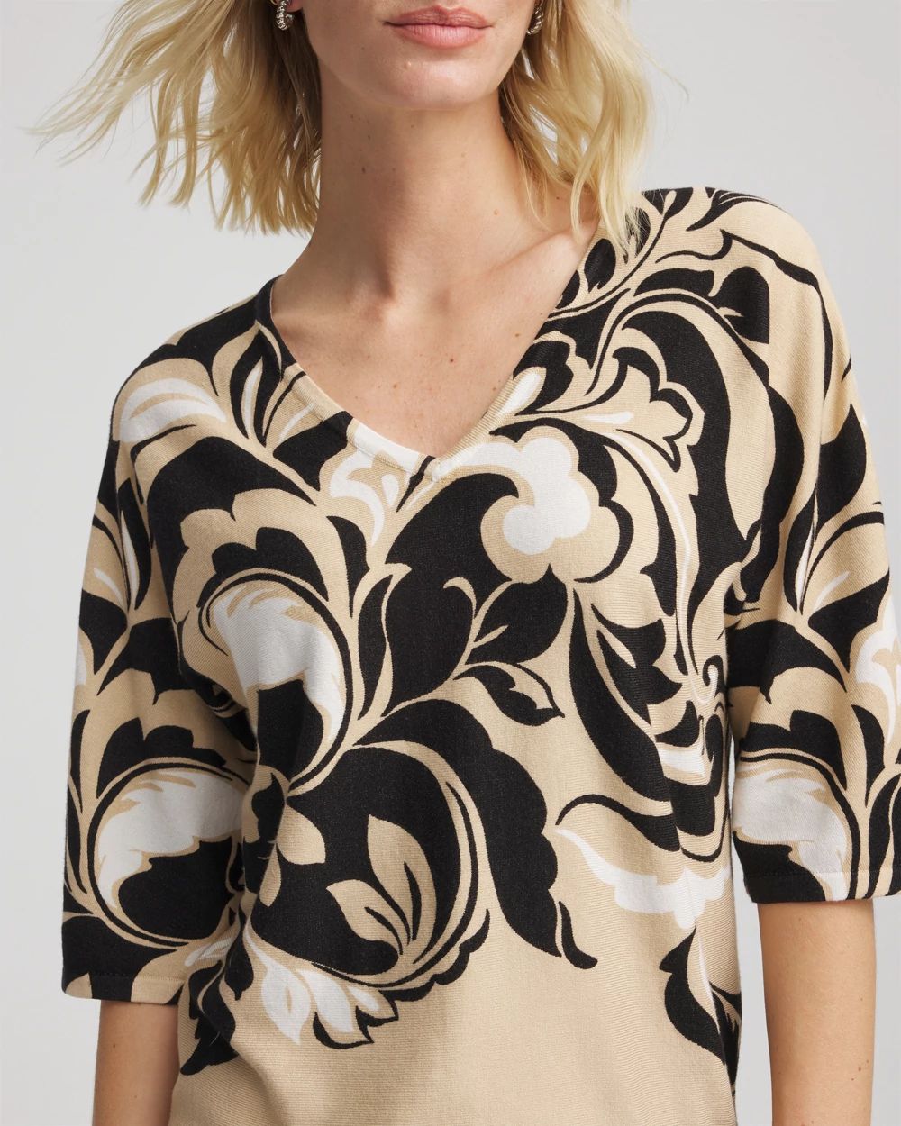 Printed Dolman Sweater