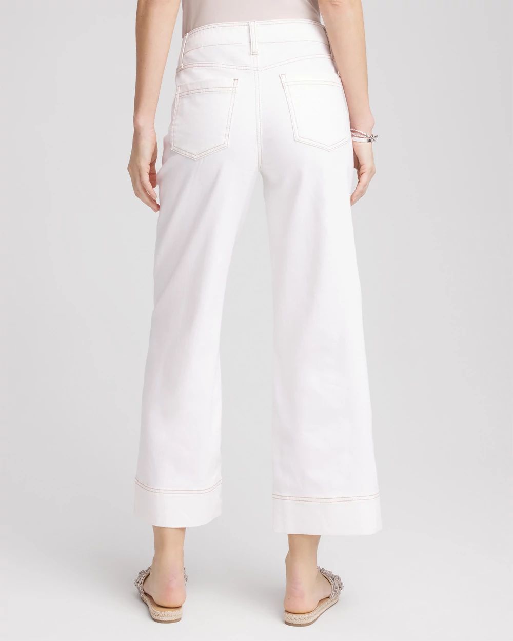 No Stain Pull-On Wide Leg Cropped Jeans click to view larger image.