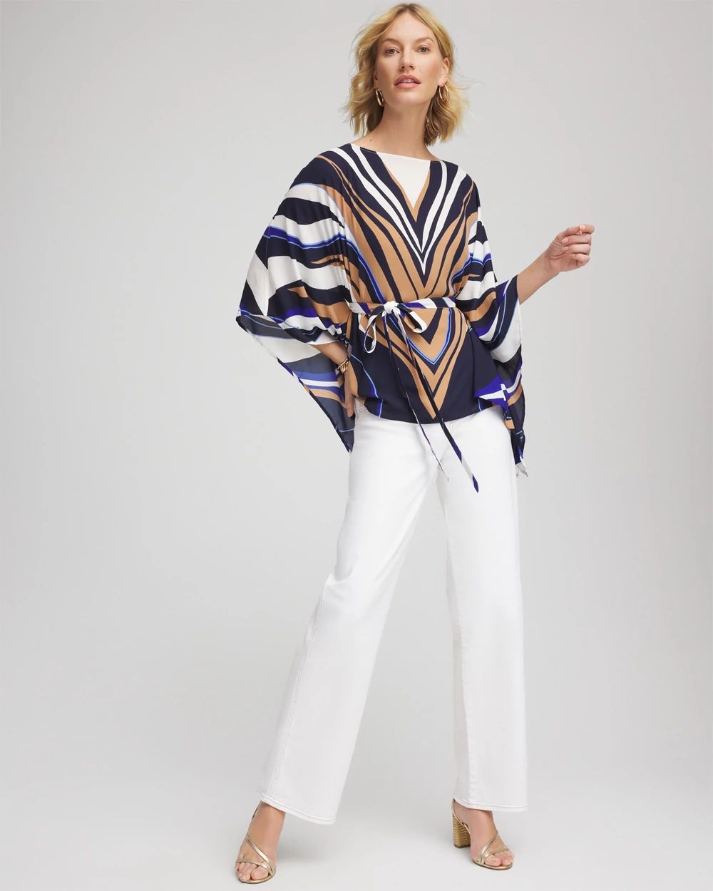 Seeded Pull-On Wide-Leg Jeans click to view larger image.