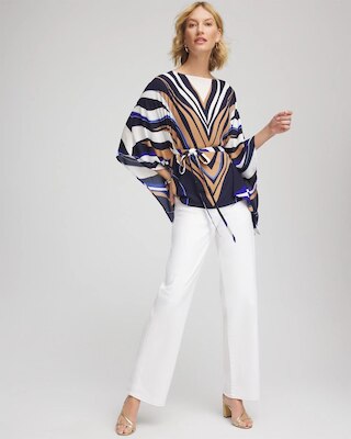 Seeded Pull-On Wide-Leg Jeans click to view larger image.