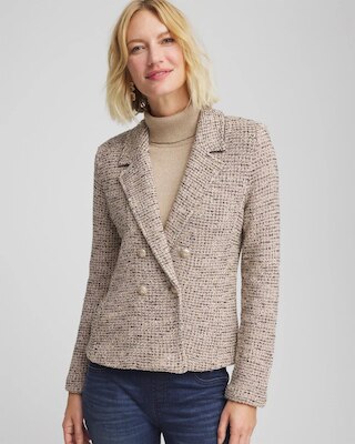 Double Breasted Tweed Blazer