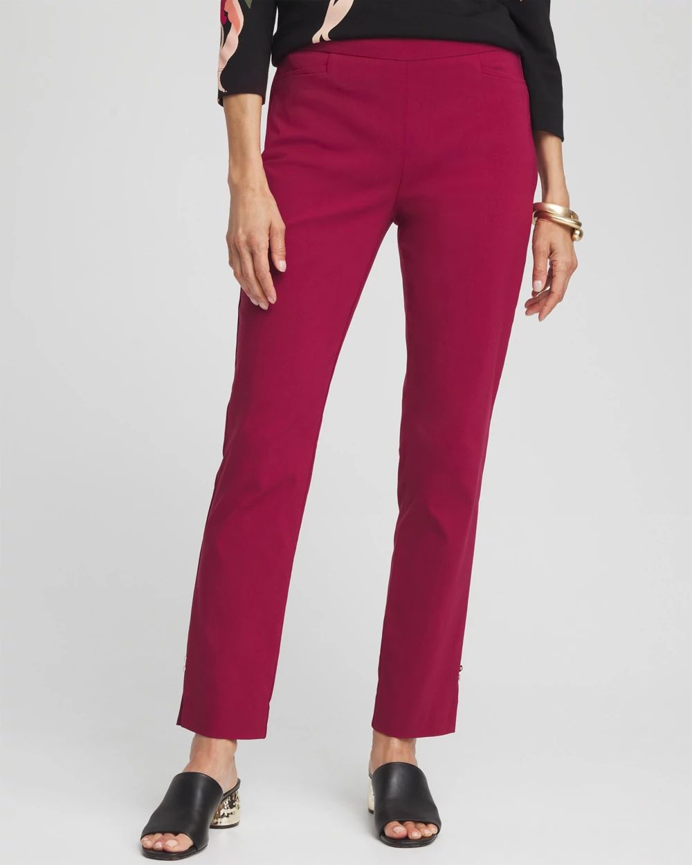Brigitte Rivet Slit Ankle Pants