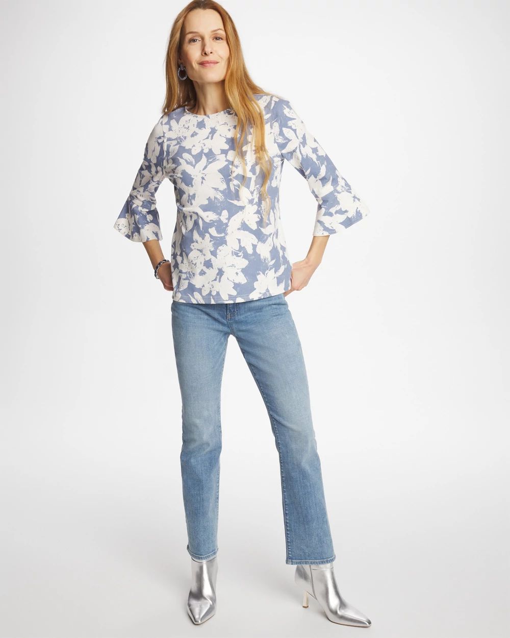 Printed Bell Sleeve Top