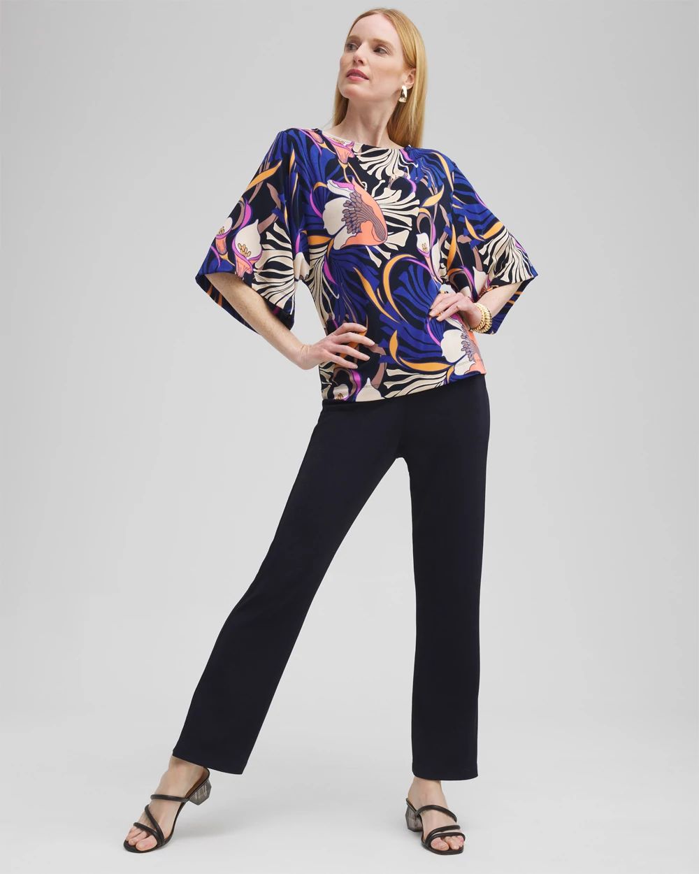 Travelers™ Floral Kimono Sleeve Top click to view larger image.