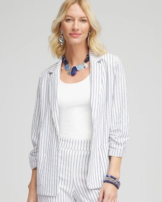 Striped Linen Stretch Blazer