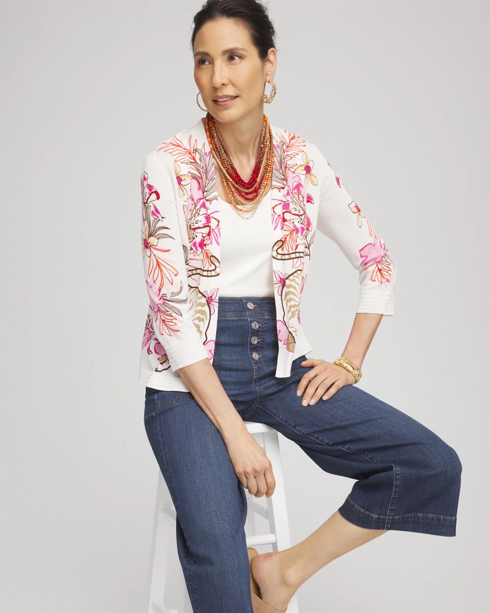 Summer Romance Floral Cardigan click to view larger image.