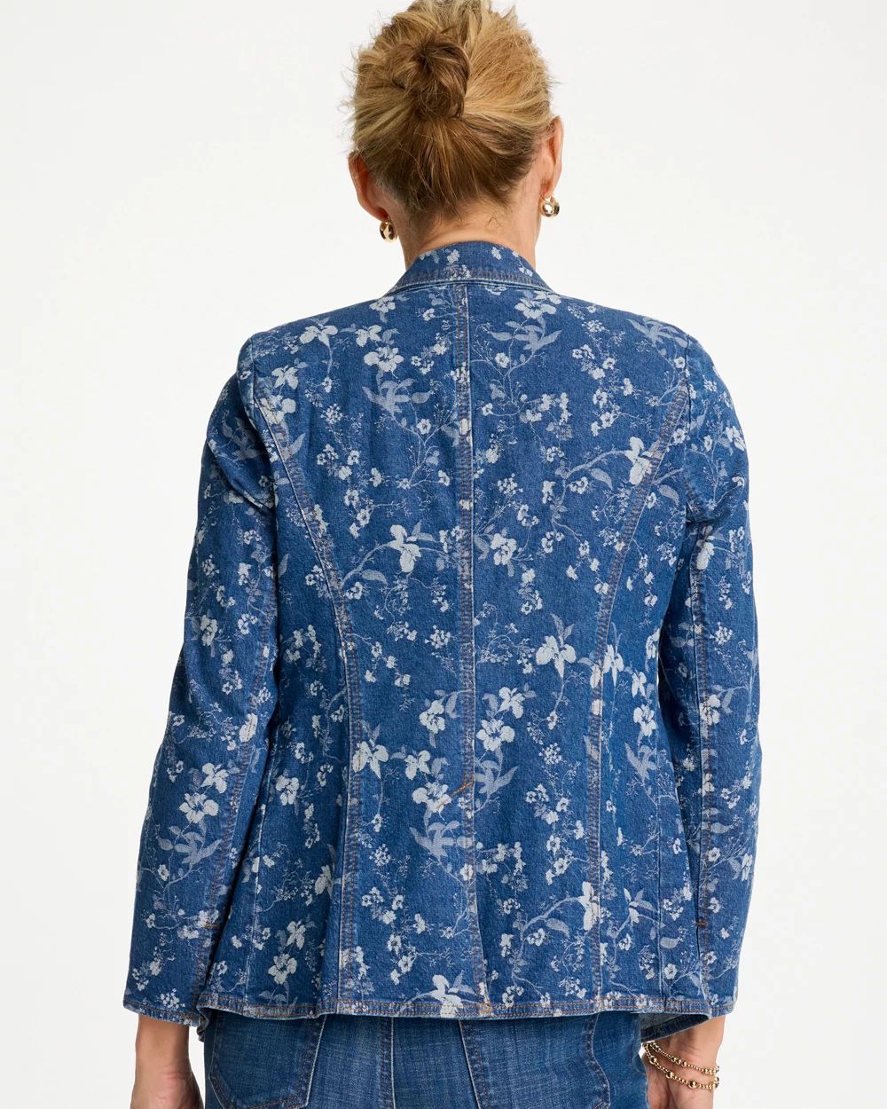Jacquard Denim Blazer