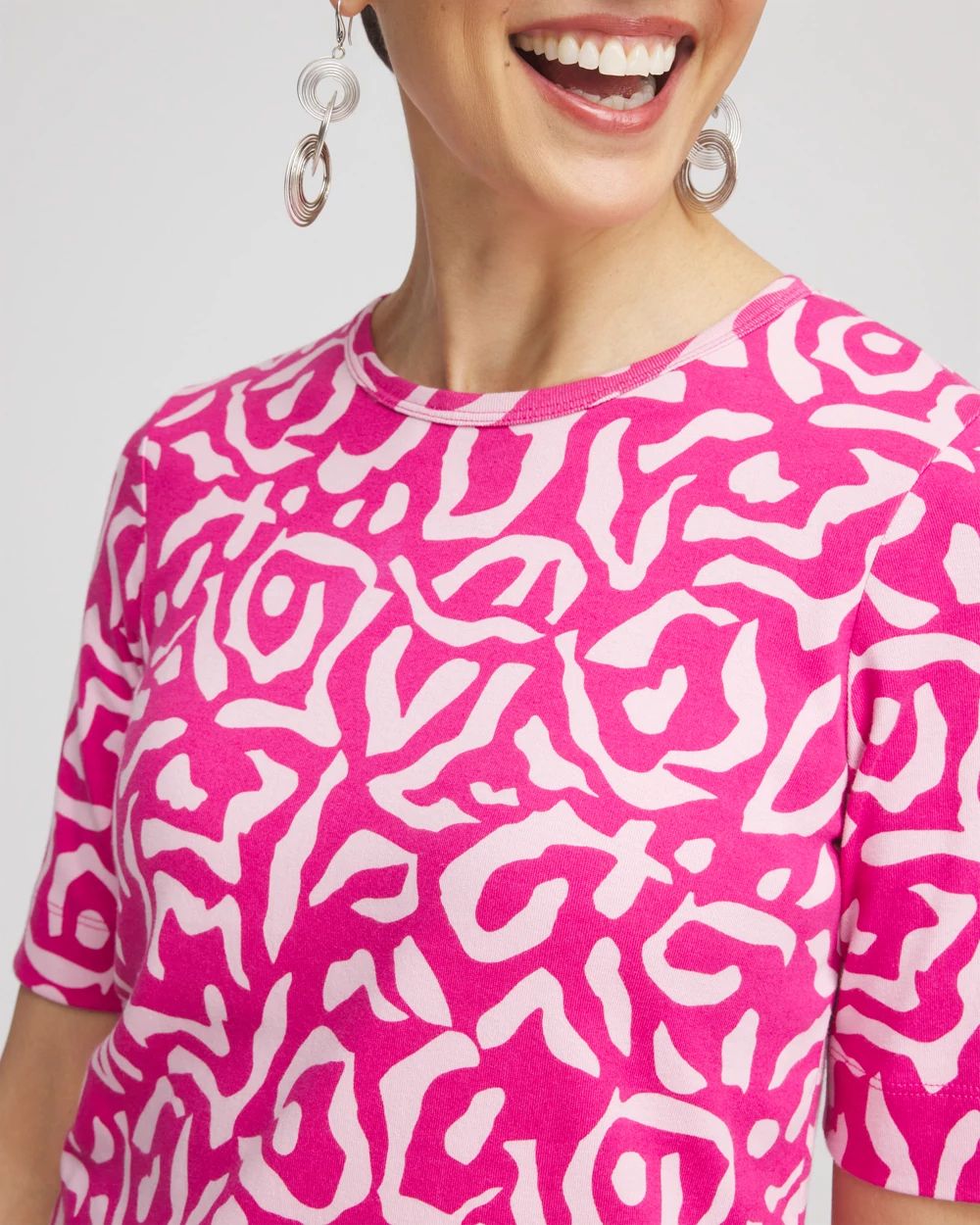 Animal Print Crewneck Pima Tee