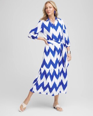 Chevron Striped Shirtdress
