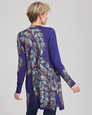 Ella Peacock-Print Cardigan Sweater click to view larger image.
