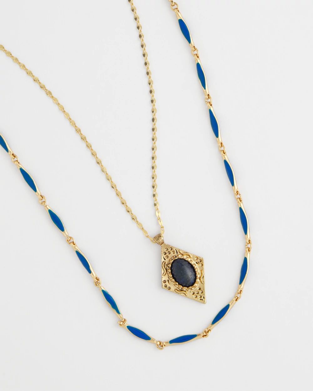 Double-Strand Sodalite Pendant Necklace
