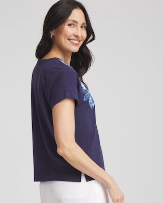 Zenergy® UPF Knit Applique Dolman Top click to view larger image.