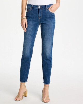 Girlfriend Slim Frayed Ankle Jeans