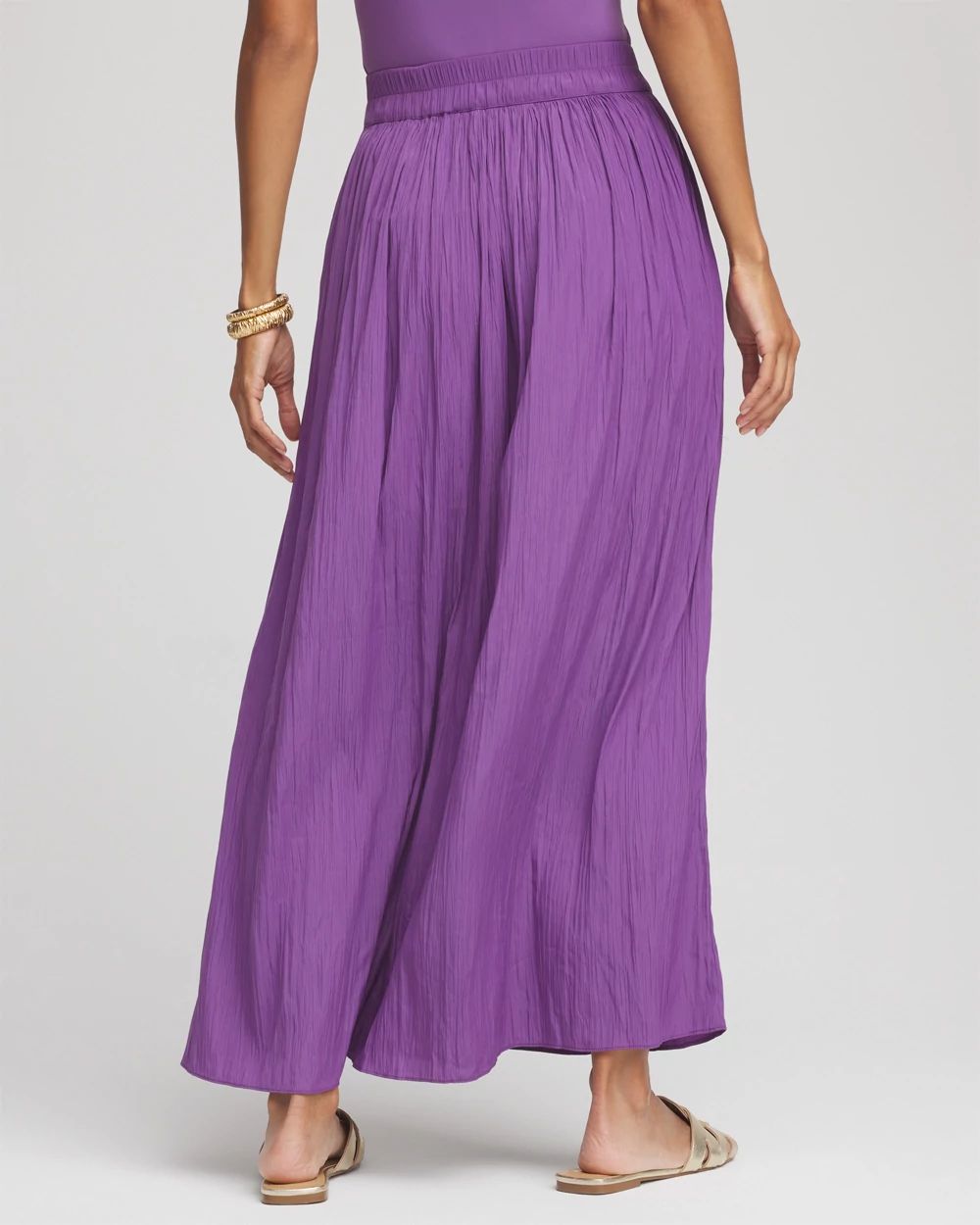 Pull-on Pleated Maxi Skirt click to view larger image.