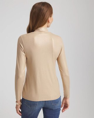 Touch of Cool™ Foil Mock Neck Layering Tee click to view larger image.