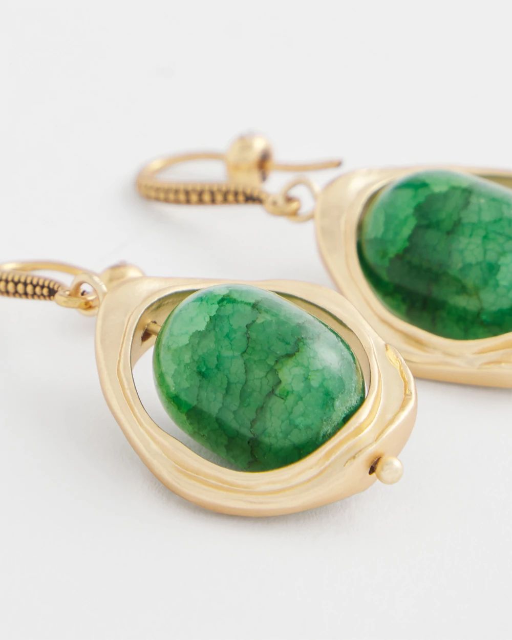 No Droop® Green & Gold Drop Earrings