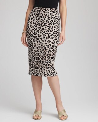 Travelers™ No Tummy Animal-Print Pencil Skirt click to view larger image.