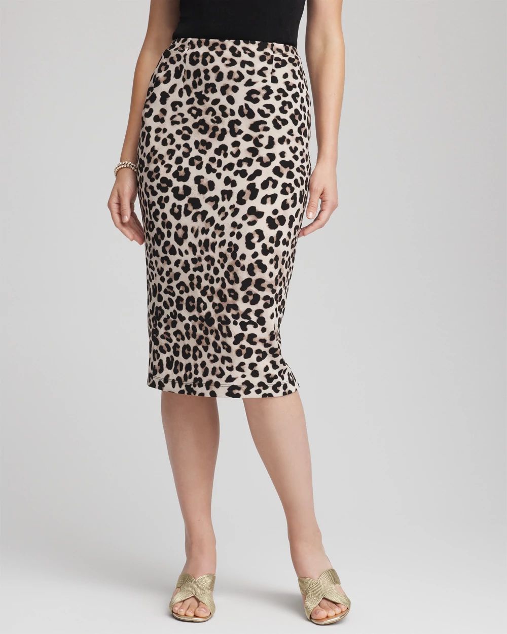 Travelers™ No Tummy Animal-Print Pencil Skirt