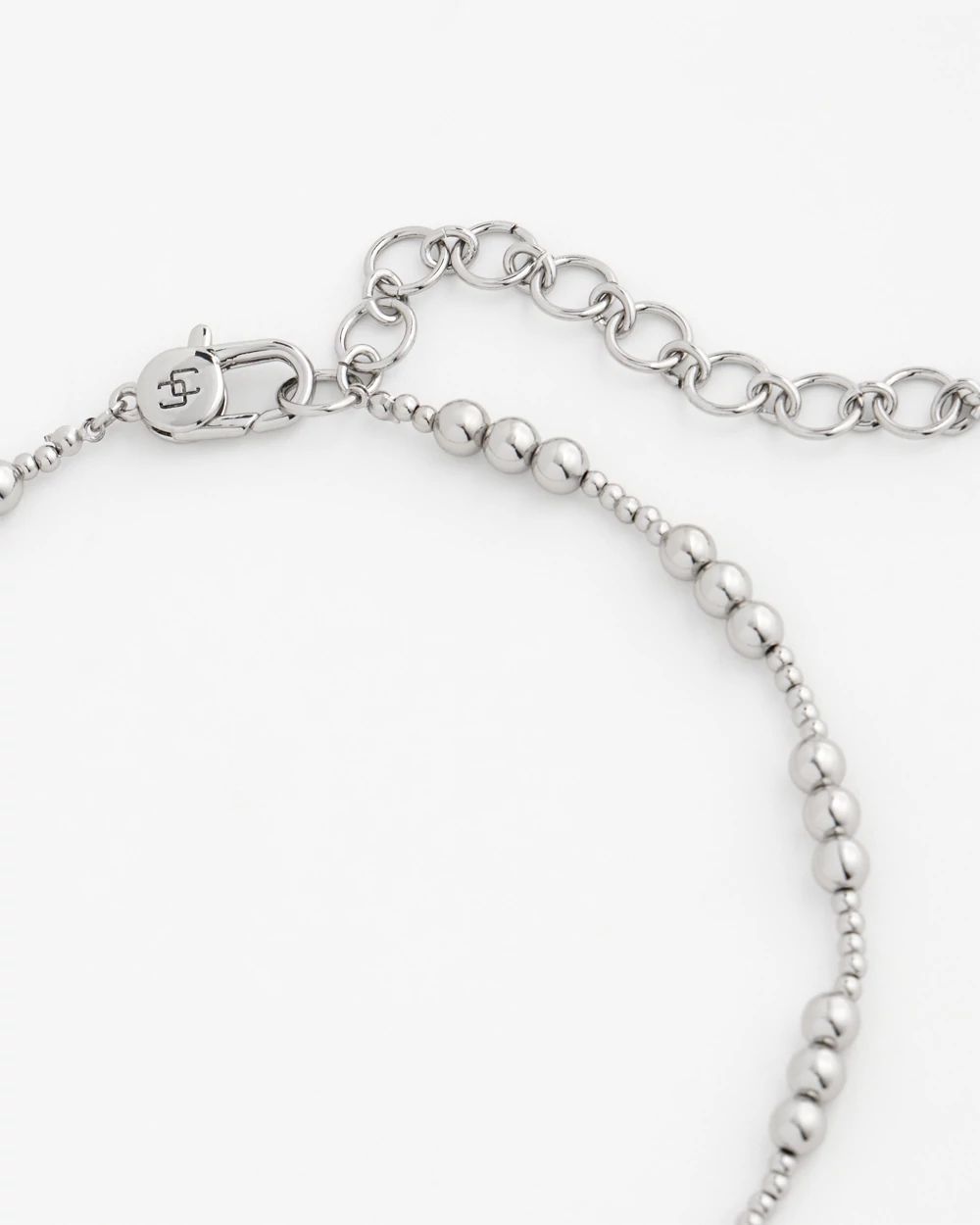 Silvertone Beaded Necklace click to view larger image.