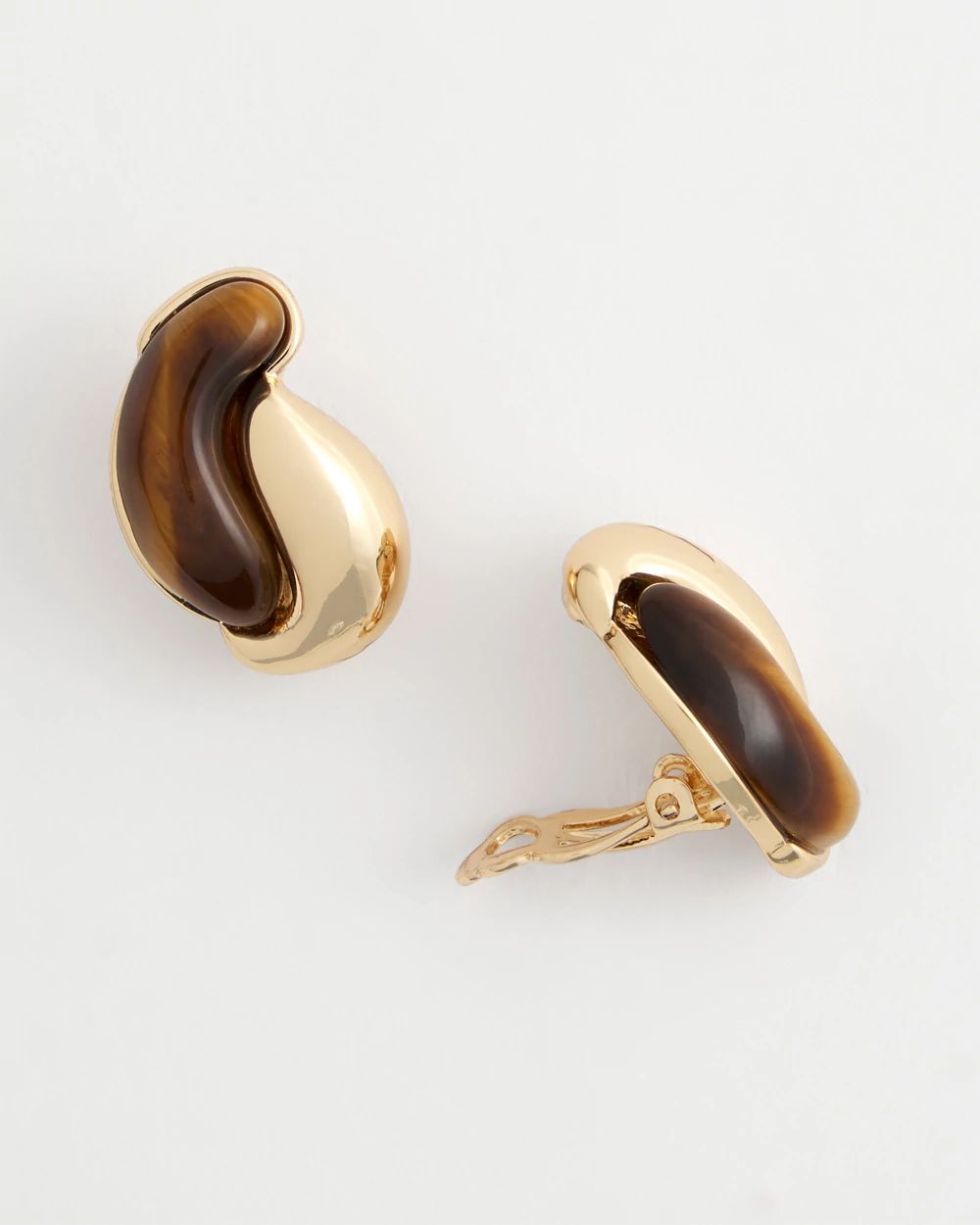 Tortoise Marble Clip-On Earrings