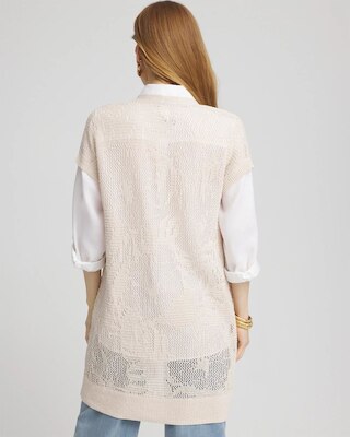 Pointelle Open-Front Cardigan click to view larger image.