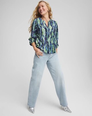 Petite Pull-On Wide-Leg Jeans click to view larger image.