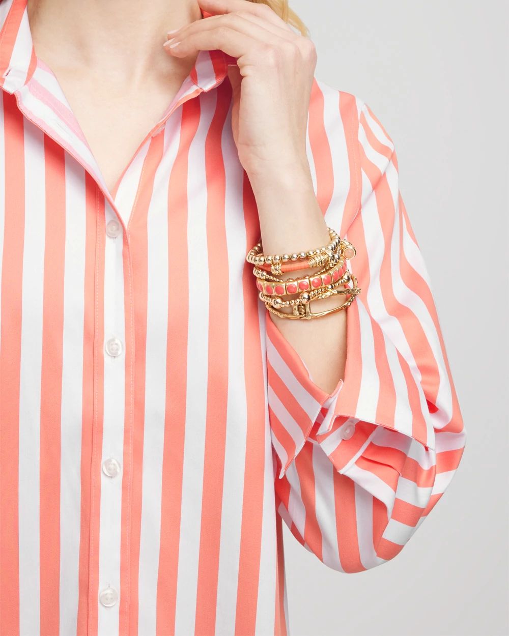 No Iron™ Vacation Stripes Shirt