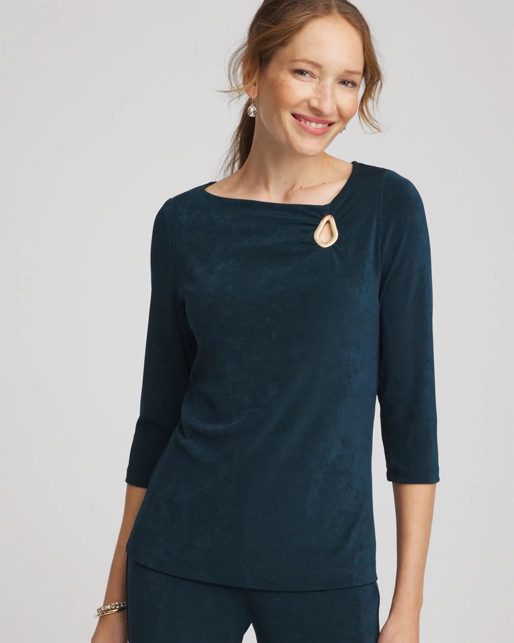 Travelers™ Asymmetrical 3/4 Sleeve Top