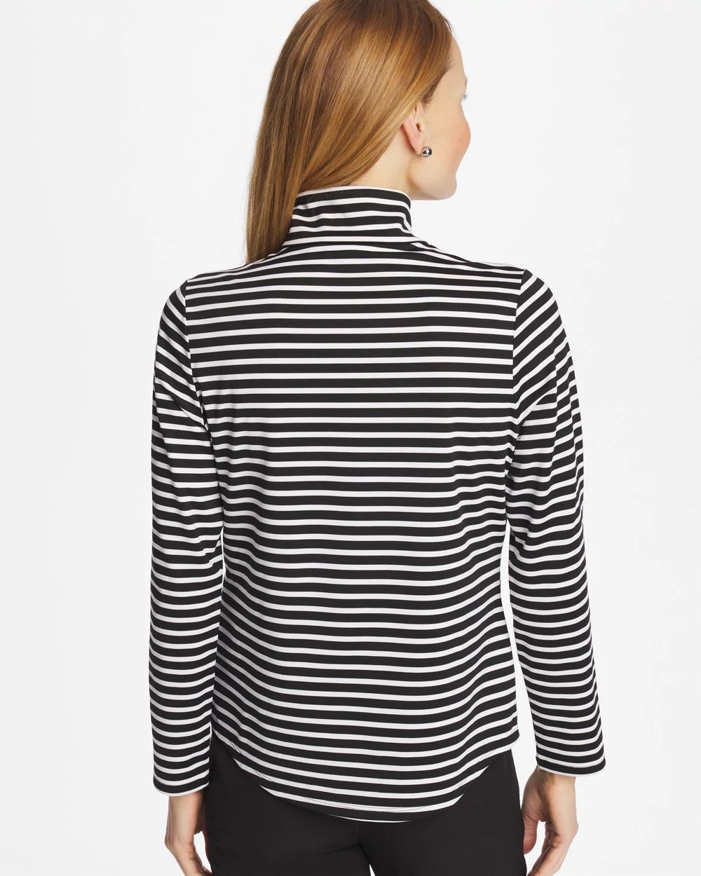 Zenergy® UPF Striped Contrast Half Zip Pullover Top click to view larger image.