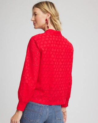 Heart Eyelet Button Down Shirt click to view larger image.