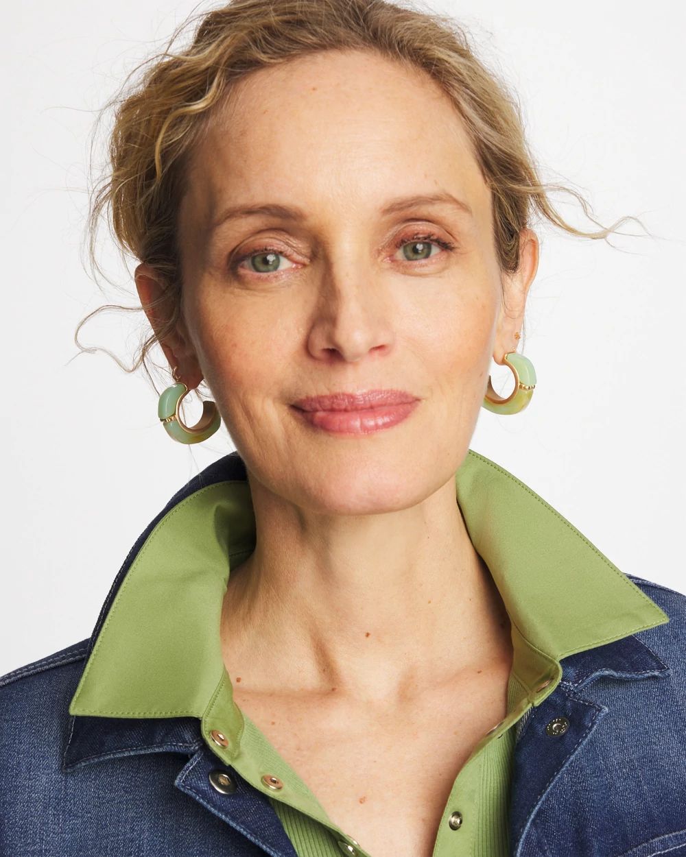 Aqua Tone Hoop Earrings