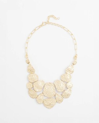Molten Goldtone Bib Necklace