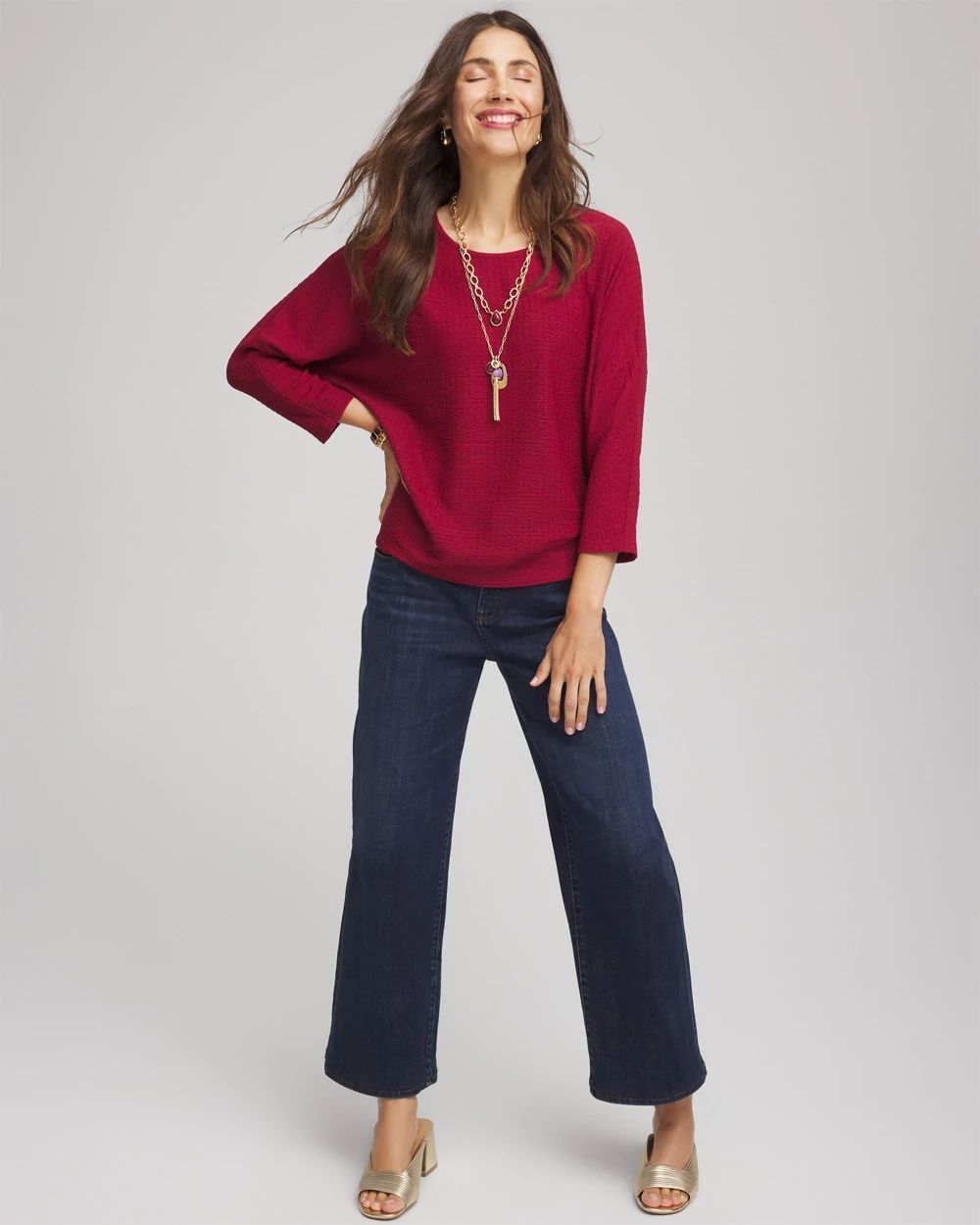 Textured Tapered-Hem Top click to view larger image.