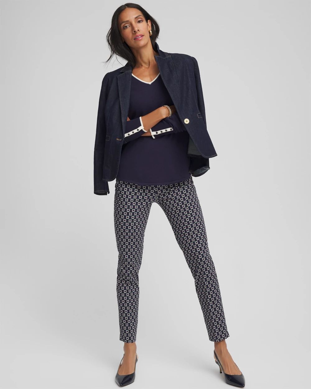 Ella Tipped V-Neck Pullover Sweater click to view larger image.