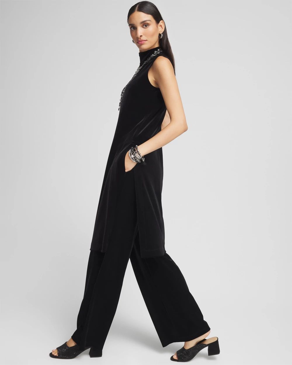 Travelers™ Velvet Wide Leg Pant click to view larger image.