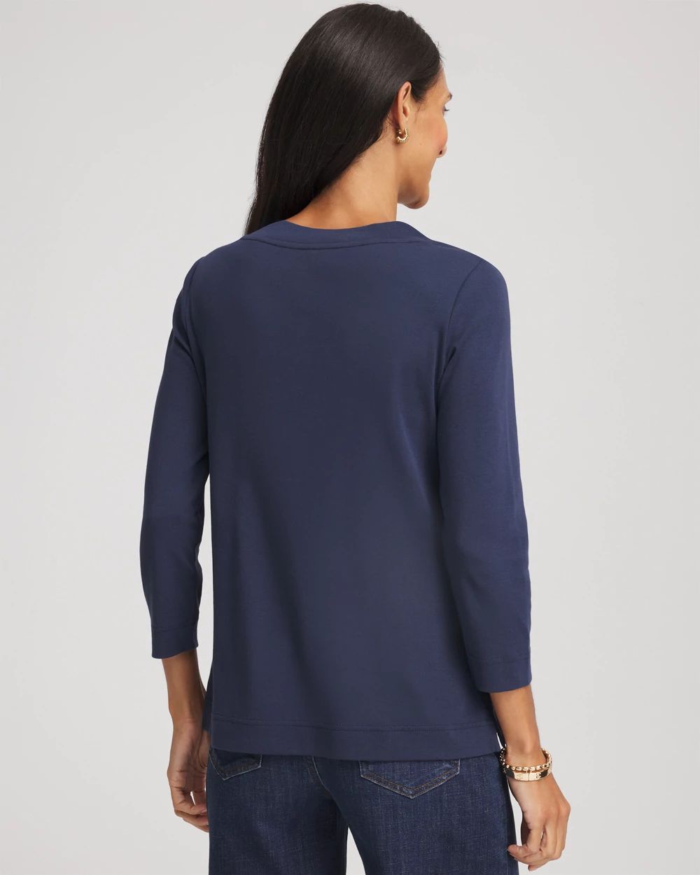 Pima Cotton 3/4 Sleeve Tee click to view larger image.