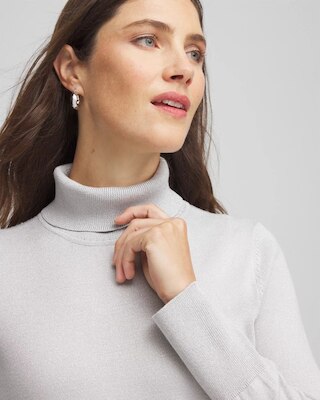 Metallic Turtleneck Pullover Sweaters click to view larger image.