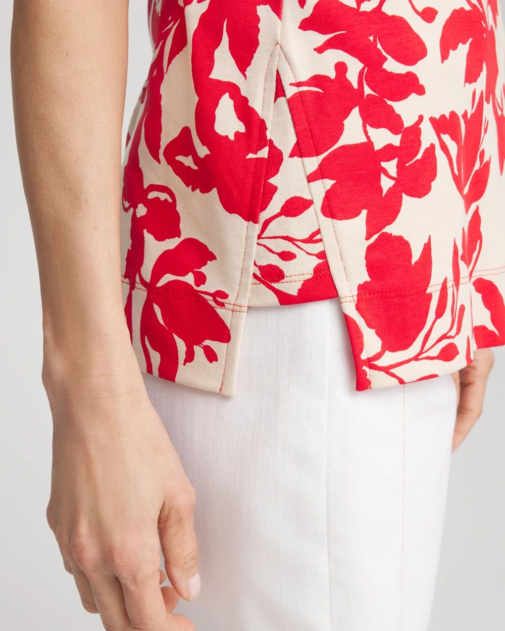 Floral Sleeveless V-Neck Tunic