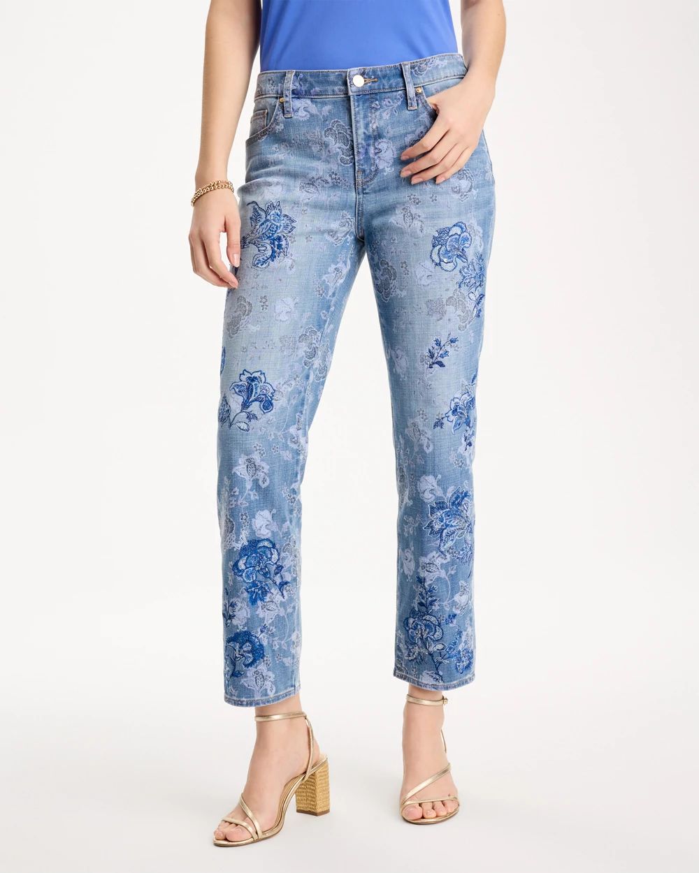Embellished Girlfriend Crop Jean