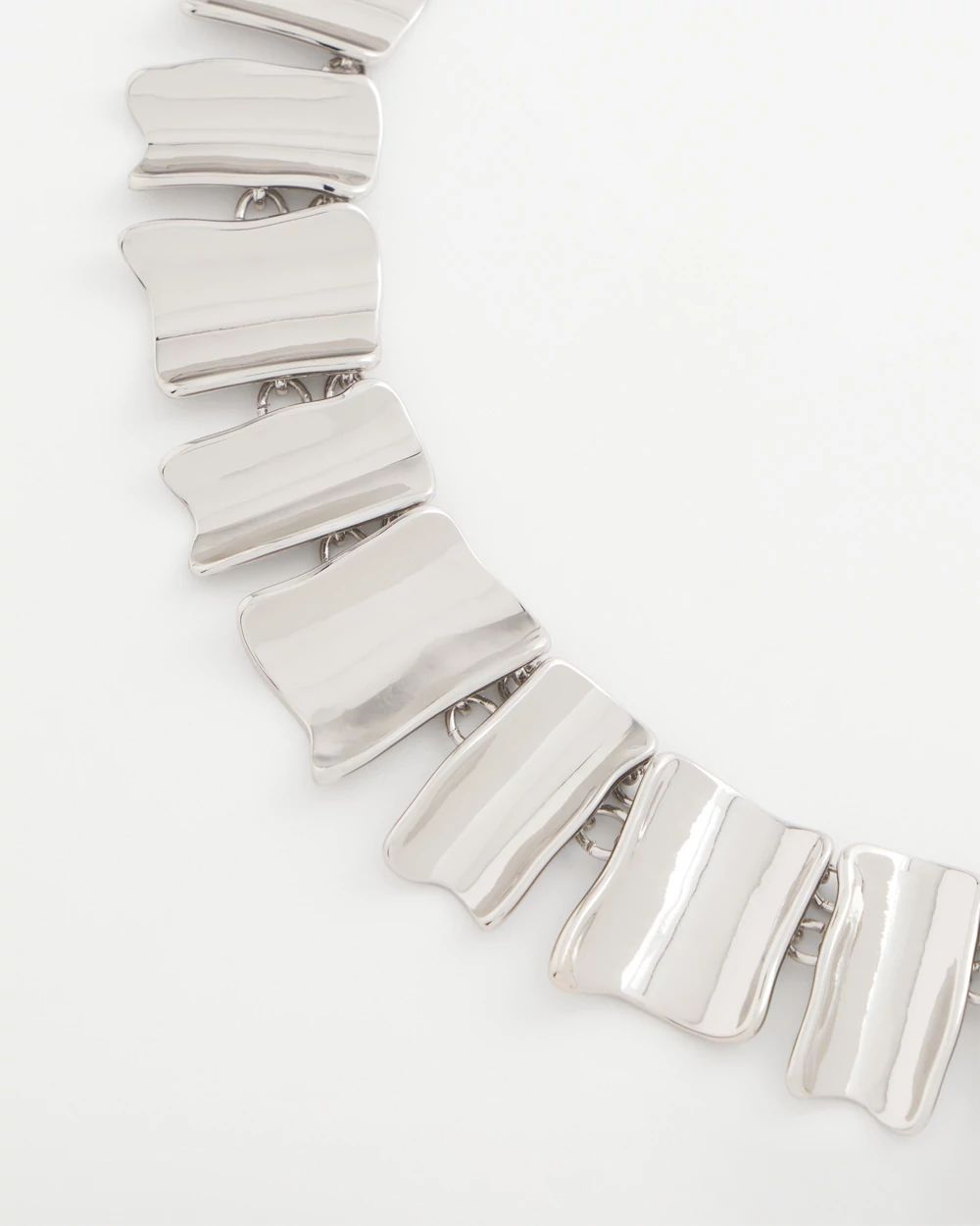 Silver Wave Collar Necklace