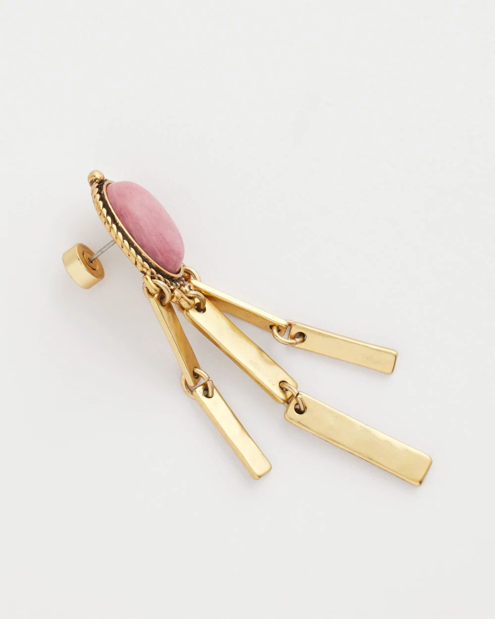 No Droop® Rhodonite & Jasper Brass Chandelier Earrings
