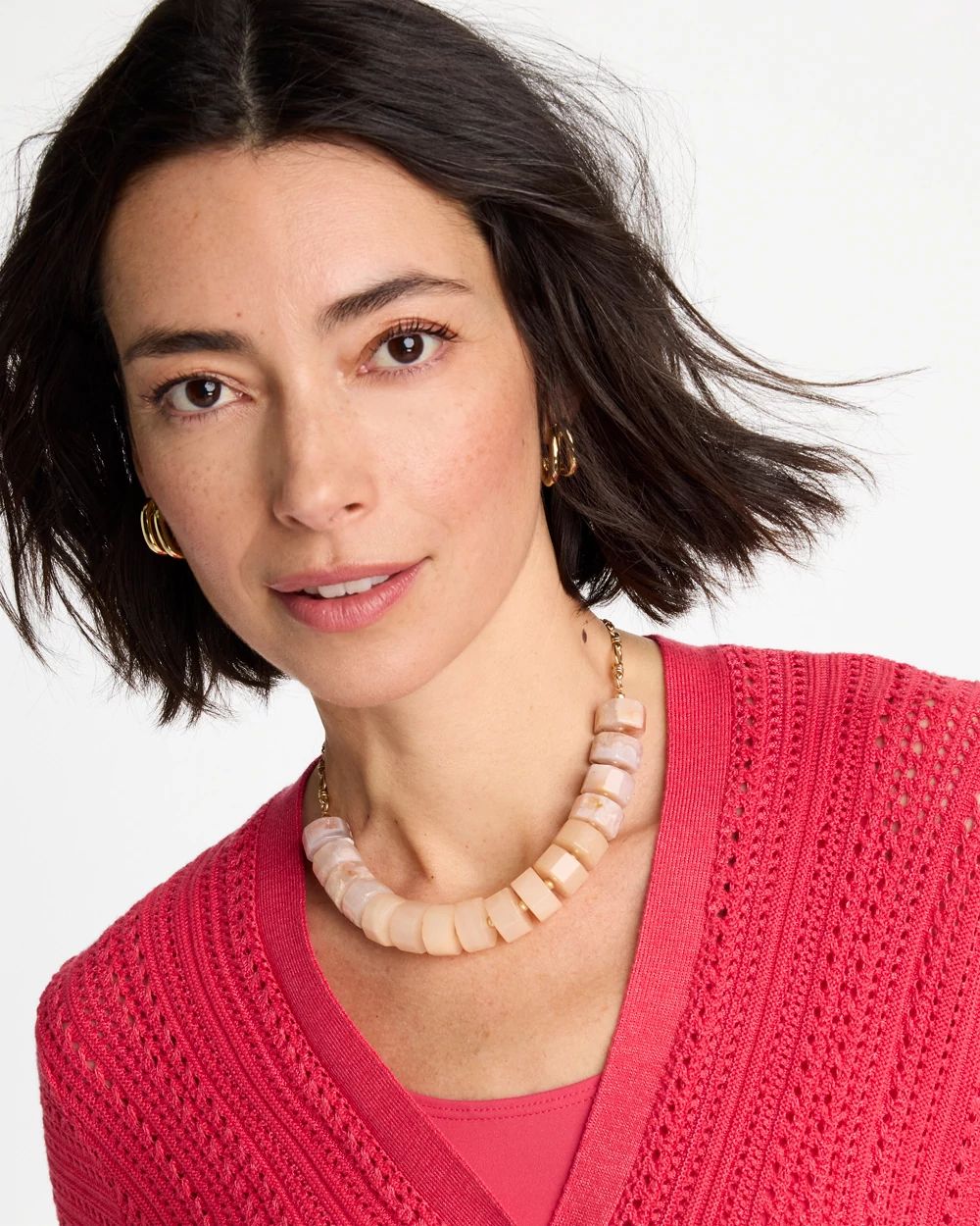 Chico's Originals Neutral Stone Bib Necklace click to view larger image.