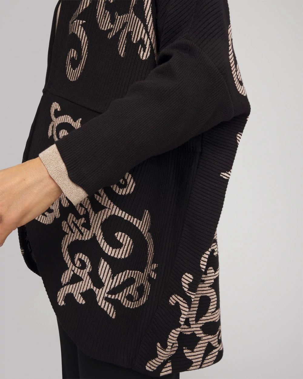Ottoman Jacquard Cocoon Cardigan click to view larger image.